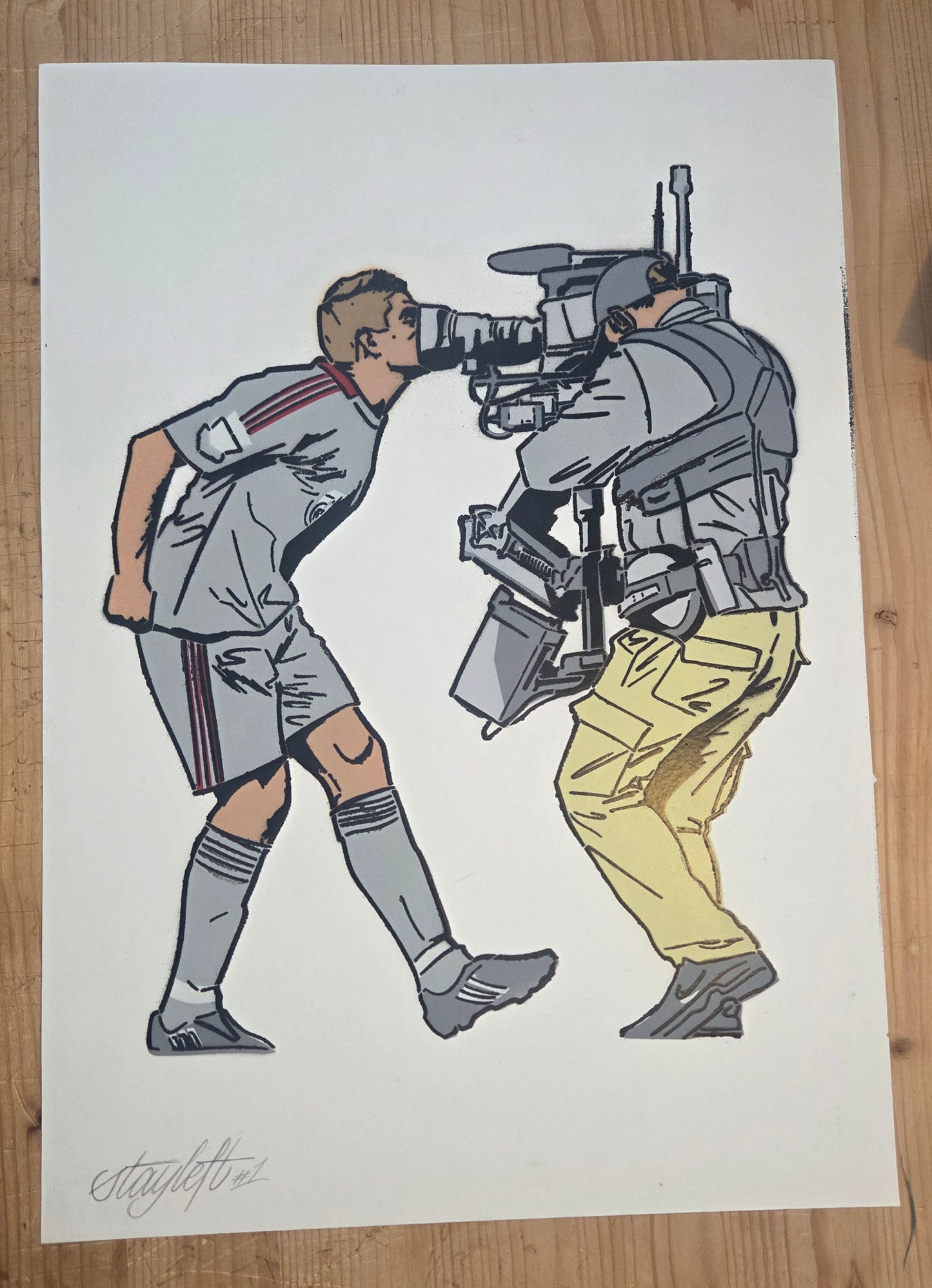 Stevie G hates The Mancs - Multi-Layer Test Painting.