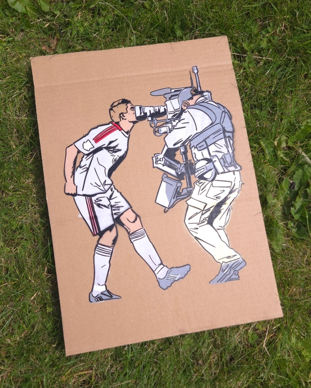 Stevie G hates The Mancs - Multi-Layer Test Painting.