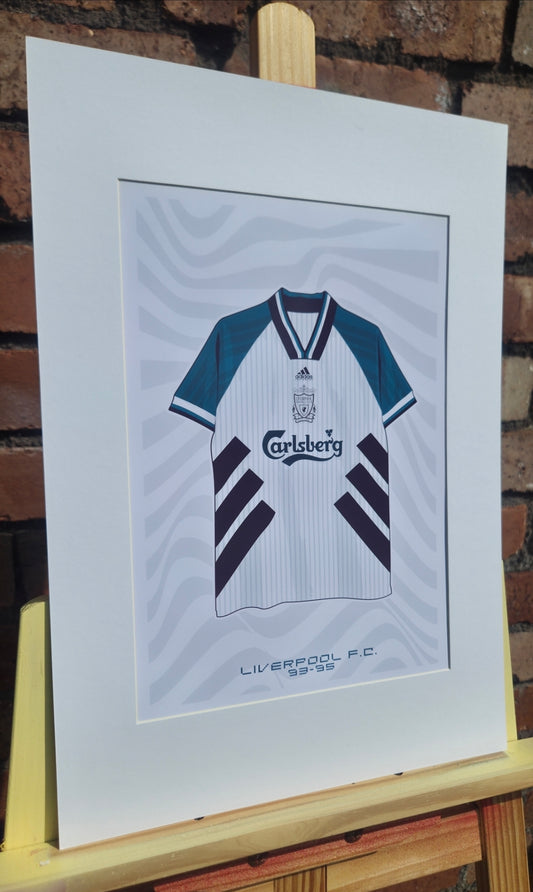 Liverpool 93-95 Away Kit Art Print A4